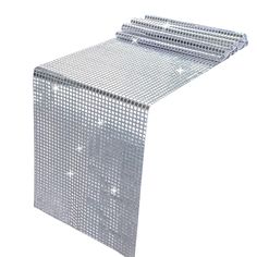 an image of a table runner made out of metal mesh on a white background with stars