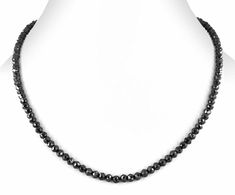 (Beautiful AAA Quality Certified 18 inches Faceted Black Diamond Beads Necklace With Sterling Silver clasp) > Stone : Black Diamonds >Clarity -Opaque >Cut-Round Brilliant Cut >Size of beads - 4 MM - 18 inches >Metal - 925 silver >>We specialise in Custom Made Solitaire Diamond Rings, Engagement Rings, Wedding Bands, Diamond Earrings, Wedding Necklace, Pendants and Loose Diamond Solitaire along with many gift items. We have also introduced Diamond jewellery in 92.5 Sterling S Black Diamond Beads, Black Diamond Solitaire Ring, Black Diamond Solitaire, Black Diamond Necklace, Faceted Bead Necklace, Silver Certificate, Proposal Gifts, Black Diamonds, Diamond Solitaire Rings