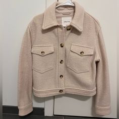 Aritzia Wilfred Free Autumn Shirt Jacket Size: Small Color: Heather Bone Used Like New Teddy Jacket, Aritzia Wilfred, Fall Shirts, Shirt Jacket, Jackets For Women, Jackets & Coats, Like New, Cream, Women Shopping