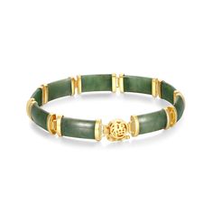 PRICES MAY VARY. EASTERN ELEGANCE - Adorn your wrist with the serene beauty of Eastern tradition with this ETERNAL JADE link bracelet. Genuine jadeite jade rectangles are harmoniously set in luxurious 18k gold-plated sterling silver, embodying a symbol of grace and purity. HYPOALLERGENIC DESIGN - Nickel-free and designed with your comfort in mind, this bracelet is meticulously crafted in 18k gold-plated sterling silver, providing a secure fit without sacrificing elegance. SECURE WEAR - Featuring Jade Design Jewelry, Classic Jade Bracelets For Formal Occasions, Classic Jade Bracelet Jewelry, Luxury Elegant Gold Link Bracelet, Classic Jade Bracelet, Formal Yellow Gold Jade Bracelets, Formal Yellow Gold Jade Bracelet, Elegant Yellow Gold Jade Bracelets, Real Jade Jewelry