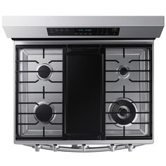 an oven that has two burners and one door on the front, in stainless steel