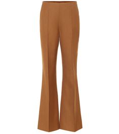 Talou high-rise stretch-wool flared pants in brown Fall Winter Wardrobe, Twill Shirt, Brown Tones, Flared Pants, Warm Brown, Blouse Outfit, Romper Pants, Double Face, Pants Straight