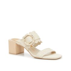 Dolce Vita-Zophy Sandal Complement your look with this sweet scalloped style. The Zophy sandal from Dolce Vita adds summery vibes and a girly touch to any ensemble. Complete with a metallic buckle accent along the strap. Feminine Beige Sandals For Beach, Beige Feminine Beach Sandals, Feminine Cream Block Heel Sandals, Feminine Beige Sandals For Spring, Elegant Cream Sandals For Summer, Feminine Cream Sandals For Spring, Cream Heels For Summer Day Out, Spring Shoes, Block Heels