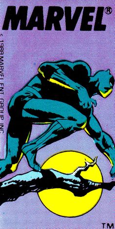 an old comic book cover with the image of a man in black and yellow on it