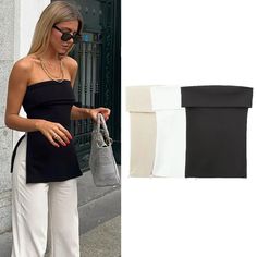 Off Shoulder Backless Sleeveless Tube Top For Women – 4Colordress Chic Off-shoulder Summer Tank Top, Black Off-shoulder Tank Top For Spring, Spring Black Off-shoulder Tank Top, Trendy Off-shoulder Tube Top For Day Out, One-shoulder Tube Top For Evening, One Shoulder Tube Top For Evening, Off-shoulder Tube Top For Summer Nights, Off-shoulder Tube Top For Summer Night Out, Chic Fitted Sleeveless Off-shoulder Top