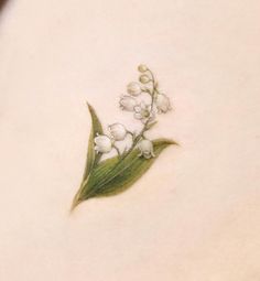 a small white flower on the back of a woman's stomach