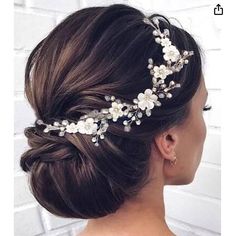 White Flowers, Pearls And Crystals. New Never Worn, Two Bridal Hair Vines. Accessories For Bride, Bride Wedding Hair, Flower Bride, Wedding Hair Vine, Wedding Hairstyles Tutorial, Easy Hairstyles For Thick Hair, Pearl Bridal Headband, Hairdo Wedding, Glam Hair