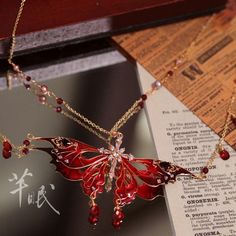 Mxtx Jewelry, Chinese Accessories Traditional, Genshin Jewelry, Chinese Jewelry Traditional, Fall Necklaces, Aesthetic Necklace, Chinese Accessories, Bamboo Leaf, Chinese Jewelry