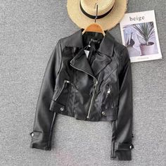 Short motorcycle leather jacket, autumn and winter, new style, fashionable PU leather jacketMaterial:PUColor:blackStyle:stylishFeatures:coolSize:(cm):S,M,L 1inch=2.54cm,1cm=0.39inchS Length 48 sleeve 57 Bust 72 waist 70&ltp&gtM Length 49 sleeve 58 bust 76 waist 74</p>&ltbr/>&ltp&gtL Length 50 sleeve 59 bust 80 waist 78</p>&ltbr/>&ltp&gtNote:Due to different measurement methods,there will be 1-3 error(unite:cm), please understand.</p>&lt Trendy Long Sleeve Faux Leather Jacket, Faux Leather Biker Jacket With Long Sleeves, Black Faux Leather Biker Jacket For Winter, Black Faux Leather Biker Jacket With Long Sleeves, Black Punk Leather Jacket For Fall, Punk Style Black Leather Jacket For Fall, Trendy Long Sleeve Faux Leather Biker Jacket, Edgy Faux Leather Jacket For Winter, Edgy Faux Leather Winter Jacket