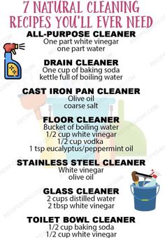 the 7 natural cleaning recipes you'll ever need for your house and kitchen, including