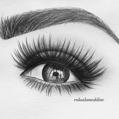 a drawing of an eye with long lashes and eyelashes on top of the image is drawn in