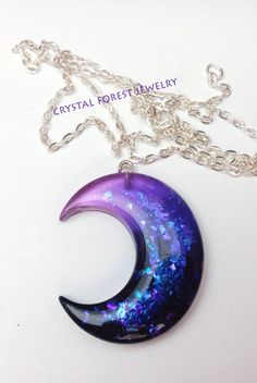 Black purple violet crescent moon pendant choker moon with | Etsy Goth Necklaces, Moon Resin, Fae Aesthetic, Resin Works, Bedroom Things, Moon Choker, Goth Necklace, Moon Gifts