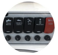 four different types of buttons on a machine