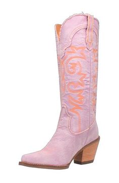 Classic topstitching amplifies the cowgirl aesthetic of a knee-high Western boot done in artfully faded denim. 3" heel 15" shaft Removable, cushioned insole Textile upper and lining/rubber sole Imported Knee High Pink Boots, Light Pink Cowboy Boots, Drag Brunch, Texas Tornado, Cute Cowgirl Boots, Megan Moroney, Knee High Western Boots, Pink Cowboy Boots, Pink Cowboy