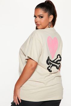 Available In Taupe. T-Shirt Crew Neck Short Sleeve Front And Back Screen Disclaimer: Due To The Printing Process A Difference In Saturation May Occur. Each Garment Is Unique 100% Cotton Imported | Beware Of Love Graphic Tee Shirt in Taupe size XL by Fashion Nova Oversized Heart Graphic T-shirt With Crew Neck, Oversized Heart Graphic Crew Neck T-shirt, Oversized Crew Neck T-shirt With Heart Graphic, Oversized Tops With Heart Graphic For Streetwear, Oversized Heart Graphic Top For Streetwear, Taupe Fashion, Love Graphic, Graphic Tee Shirt, Graphic Tee Shirts