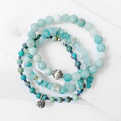 Beaded bracelet Stack Janine Gerade Adjustable Stretch Bracelet With Amazonite Gemstone Beads, Adjustable Amazonite Gemstone Beads Stretch Bracelet, Spiritual Stackable Turquoise Stretch Bracelet, Adjustable Spiritual Amazonite Stretch Bracelet, Spiritual Amazonite Stretch Bracelet, Stretch Bracelets Ideas, Turquoise Beaded Bracelets, Turquoise Bead Jewelry, Stretch Beaded Bracelets Diy