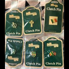 Irish Souvenirs Clutch Pins Set (6) Designed In Ireland Travel Pins New In Packages Bought These In Ireland. Cool Little Tac-Type Pins For Jacket Lapel Or Hats! Bring Yourself Some Luck O’ The Irish With This Set. See My Photos. You Will Receive The Exact Pins In The Photos! Carrolls Irish Gifts, Irish Gifts For Men, Irish Souvenirs, Ireland Souvenirs, Scotland Souvenirs, Hand Brooch, Souvenir Jewelry, Mystery Bag, Bird Pins