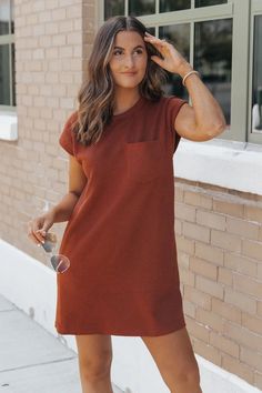 Rust Cap Sleeve Textured Mini Dress – Magnolia Boutique Simple Gold Jewelry, Revival Clothing, Fall Style Guide, Gameday Dress, Loungewear Dresses, Casual White Dress, Rust Dress, Game Dresses, Black Maxi Dress