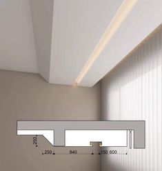 an image of a room with white blinds on the wall