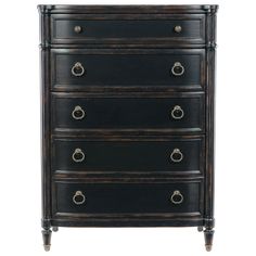 an antique chest of drawers with metal pulls and knobs on the bottom, in dark wood