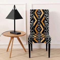 African Chair Covers in Spandex Removable Tribal Print African Chair, African Bedroom, Elegant Halloween Decor, African Furniture, African Inspired Decor, Dress Booties, African Home Decor, Old Chair, African Decor