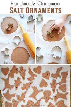 how to make homemade cinnamon salt ornament for christmas decorations with cookie cutters