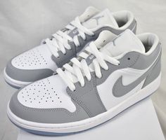 Welcome to Bargain Brands Closet! Item for sale: Women's Nike Air Jordan 1 Low Wolf Grey Shoes Sizes 7.5-9 Condition of item: New in box!   All items are shipped the day after purchase, excluding Sundays! Jordan 1 Low Gray, Womens Jordan 1 Low, Jordan 1 Low Wolf Grey, Jordan 1 Low Grey, Jordan 1 Grey, Jordan Lows, Air Jordan Low, Nike Air Jordan 1 Low, Jordans Women