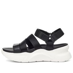 (WMNS) Female UGG LA Cloud Collection Sports sandals 'Black White' 1118499-BPLL (Women's) Sporty Looks, Blue Flats, Fashion Sandals, Sport Sandals, Womens Uggs, Black Sandals, Flat Sandals, Buy Now, Black And White