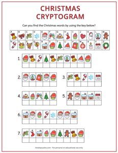 christmas cryptogram game for children