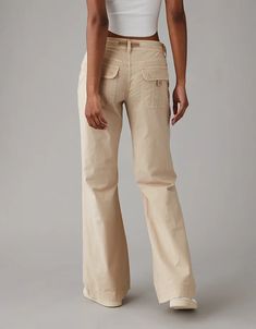 AE Low-Rise Baggy Flare Pant Khaki Aesthetic, Tan Pants Outfit, Summer Pants Outfits, Flare Pant, Tan Pants, Linen Pants Women, Do Better, Cargo Pants Women, Pants Outfit