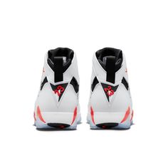 Inspired by the shoe originally worn by MJ during the '92 season and summer of basketball, the Air Jordan 7 Retro revives its championship legacy for a new generation of sneakerheads.Full-length Nike Air technology provides lightweight cushioning.Real and synthetic leather and textile materials in the upper.More Details Foam sole Rubber traction Style # CU9307-160 Color : White/Crimson-Black Infrared OG Jordan Model, White Jordans, Jumpman Logo, Jordan 7, Nike Dunk High, Retro Men, Clean Shoes, Us Man, New Generation