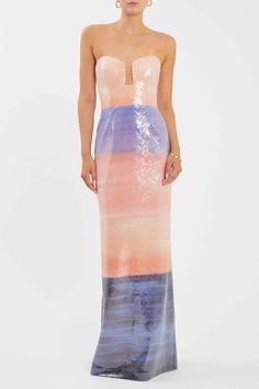 Rebecca Vallance - Oriana Gown Official Dress, Party Dress Inspiration, Warm Sunset, Sunset Hues, Mesh Gown, Rebecca Vallance, Bridal Wedding Dresses, Gown Dress, Wedding Bridesmaid Dresses