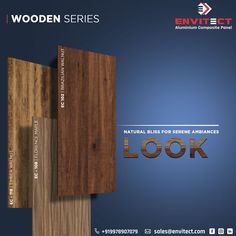 an advertisement for wood series with the words look