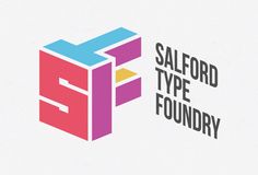 the logo for salford type foundry, which is designed to look like an open book