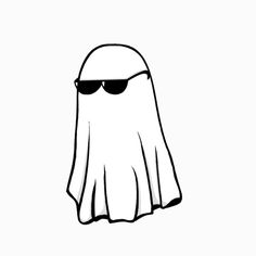 a cartoon ghost with sunglasses on it's face