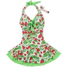 Women Strawberry Swim Dress, Cute Strawberry Print Halter Swimsuit, Strawberry Halter One Piece Swimsuit,strawberry BikiniMaterial:blendedStyle:cuteFeatures:Blue ,greenColor:as pictureSize(cm):s,M,L,XL ,2XL 1inch=2.54cmS:bust 70AB,recommended weight 35kg-40kg&ltp&gtM:bust:70ABC,recommended weight:40kg-50kg&lt/p&gt&ltbr/&gt&ltp&gtL:bust:75ABC,recommended weight:50kg-57kg&lt/p&gt&ltbr/&gt&ltp&gtXL:bust:80ABC，recommended weight:57kg-64kg&lt/p&gt&ltbr/&gt&ltp&gt2XL:bust:80C90AB，recommended weight:65 Green Strawberry, Halter Swimsuit, Halter One Piece Swimsuit, Cute Bathing Suits, Cute Strawberry, Women Halter, Strawberry Print, Swim Suits, Swimsuit Dress