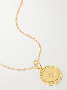 ANDREA FOHRMAN Full Moon 18-karat gold diamond necklace | NET-A-PORTER Spiritual Symbols, Gold Diamond Necklace, Full Moon, Net A Porter, Women Collection, Jewellery And Watches, Gold Diamond, Diamond Necklace, Porter