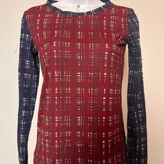 Tory Burch Cabernet Betty Tee Long Sleeve Plaid Shirt Basic Knit Re-Imagined In Plaid. Excellent Pattern For The Season For All Occasions. Size Xxsmall New Without Tags Plaid Print. Logo On The Front And Multiple Mini Logos On Sleeves. 100% Pima Cotton. Fitted Plaid Long Sleeve Top, Fitted Long Sleeve Plaid Top, Mini Logos, Long Sleeve Plaid Shirt, Long Sleeve Plaid, Plaid Print, Print Logo, Pima Cotton, Plaid Shirt