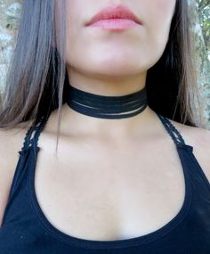 "Black Layered Choker, Choker Necklace, Suede Leather Choker, Thick Choker, Bohemian Choker, Boho Jewelry, Black Suede Choker, Trendy Jewelry. ❤ BUY ANY 2 ITEMS ANS GET 15% OFF!! (USE COUPON CODE '15OFF') ❤ ❤ BUY ANY 4 ITEMS ANS GET 20% OFF!! (USE COUPON CODE '20OFF') ❤ ❤ BUY ANY 6 ITEMS AND GET 25% OFF!! ((USE COUPON CODE '25OFF') ❤ Complete any outfit with this unique gorgeous fashionable and trendy choker necklace ! Made from 5 layers of 3mm suede leather cord. Choker length: 11.50 inches + 2 Thick Choker, Trendy Chokers, Black Layers, Layered Chokers, Boho Choker, Jewelry Black, Leather Chokers, Choker Necklaces, Trendy Jewelry