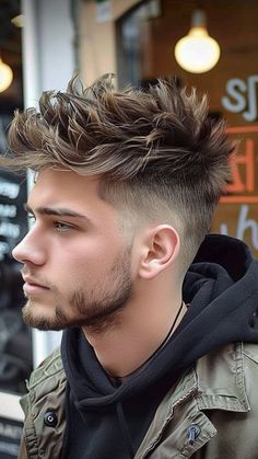 Upgrade Your Grooming Routine: 27 Trendy Low Taper Fade Hairstyles Men Hairstyle For Wedding, Mens Ombre Hair, Sharp Haircuts Men, Men’s Hair Highlights, Men Hair Highlights Ideas, Short Undercut Men, Spike Hairstyles Men, Spiky Hairstyles Men, Mens Textured Hairstyles