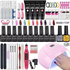 nails kit full set - Buy nails kit full set with free shipping on AliExpress Uv Nail Lamp, Semi Permanente, Gel Set, Acrylic Nail Kit, Nail Drill Machine, Uv Gel Nail Polish, Nail Polish Kits, Professional Nail Art, Gel Nail Polish Set