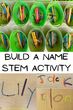 Your Name Is A Song, Stem Activities For Kindergarten, Projects For Kindergarten, Steam Activities Elementary, Stem Activities Kindergarten, Name Activity, Stem Club, Stem Activities Preschool