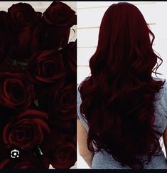 Dark Red Hair No Bleach, Midnight Red Hair, Dark Red Long Hair, Red And Black Hairstyles, Hair Tint