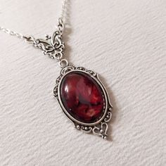 Gothic Blood Red Quartz Charm Necklace Butterfly Necklace Embossed Female | eBay Crow Pendant, Victorian Gothic Jewelry, Necklace Butterfly, Vintage Pendant Necklace, Red Quartz, Gothic Vintage, Vintage Choker, Witch Jewelry, Cameo Pendant