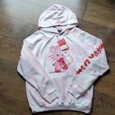 Sanrio Men's New Girl Order Hello Kitty Hoodie. Pink/White/Red. Only Tried On Once. Never Worn. Nwt. Purchased At Zumiez. I Believe The Sizing Is Correct. Size M In Us Sizing. Size 10 In Uk Sizing. Kawaii Hoodie For Spring Streetwear, Kawaii Cotton Sweatshirt For Streetwear, Kawaii Cotton Streetwear Sweatshirt, White Kawaii Hoodie For Streetwear, Hello Kitty Print Long Sleeve Hoodie For Streetwear, White Kawaii Sweatshirt For Streetwear, Hello Kitty Print Cotton Hoodie For Streetwear, Casual Hello Kitty Hooded Sweatshirt, Casual Hooded Hello Kitty Sweatshirt