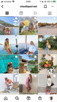 the instagram app is showing pictures of women in bikinis and swimsuits