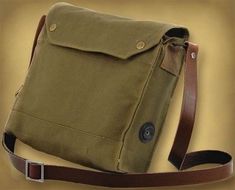 Indiana Jones Style, Indiana Jones Costume, Canvas Satchel, Field Bag, Belt Holster, Celebrity Design, Gas Mask, Indiana Jones, Satchel Bag