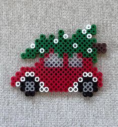 an ornament made to look like a red car