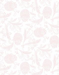 a white and pink wallpaper with floral designs