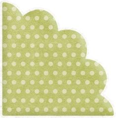 a green cloud with white polka dots on it